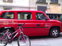 photo of a red Nissan MV-1